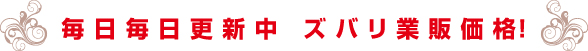 毎日毎日更新中！ズバリ業販価格