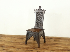 椅子という小さな姿に全てをつぎ込んだ、1880年頃フランス ゴシックチェア 64717b